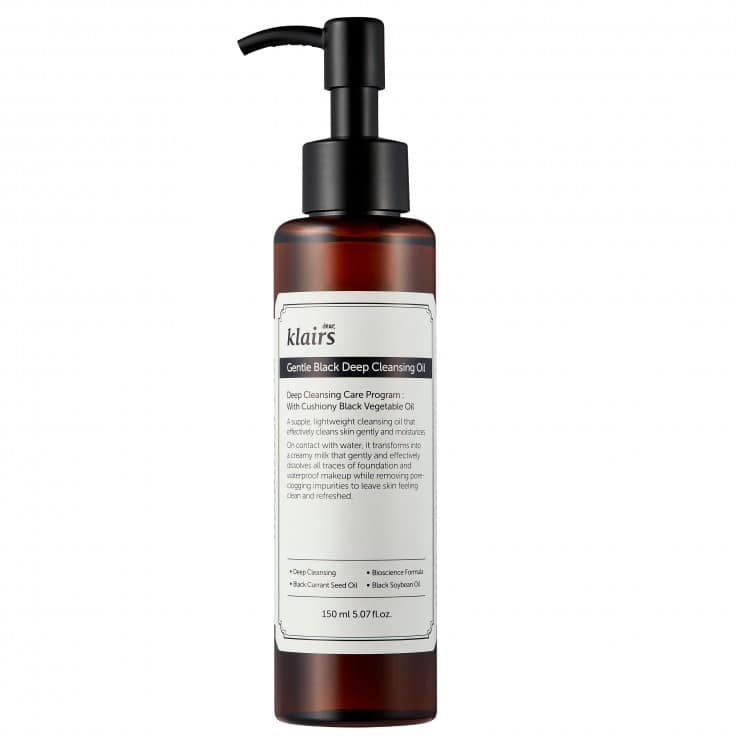Dear KLAIRS Gentle Deep Black Cleansing Oil 150 ml - aceite desmaquillante coreano K-Beauty